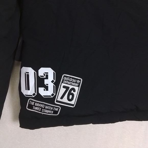 RARE 90s Adidas Originals Pakaian‎ Logo L Black Down Feather Coat - Picture 11 of 16